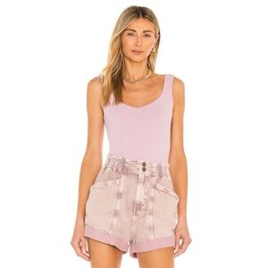 Free People Lilac Scoop Neck Bodysuit